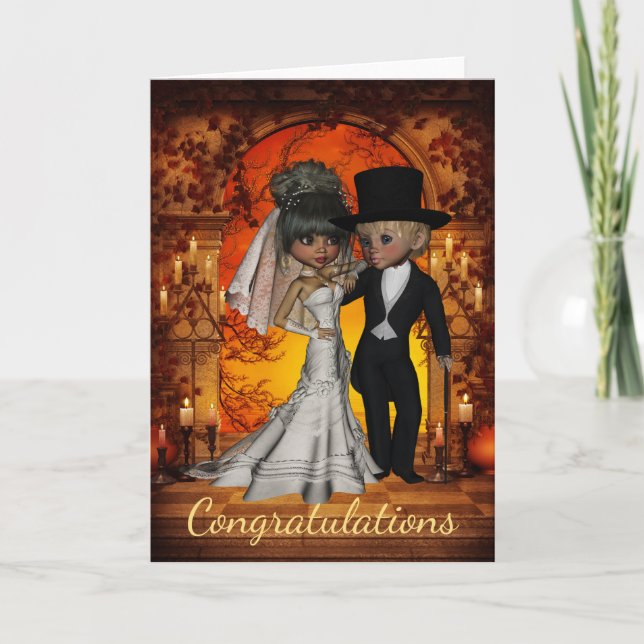 Hochzeits-Glückwünsche für Halloween-Hochzeit Karte (Vorderseite)