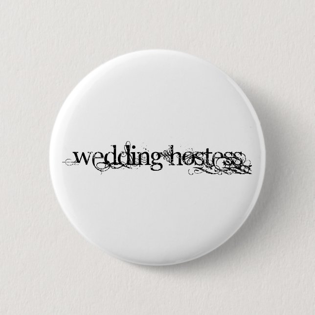 Hochzeits-Hosteß Button (Vorderseite)