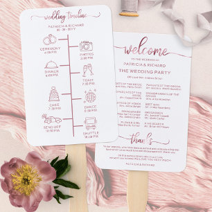 Hochzeits-Itinerary-Icon Chic Script Hochzeitsprog Fächer