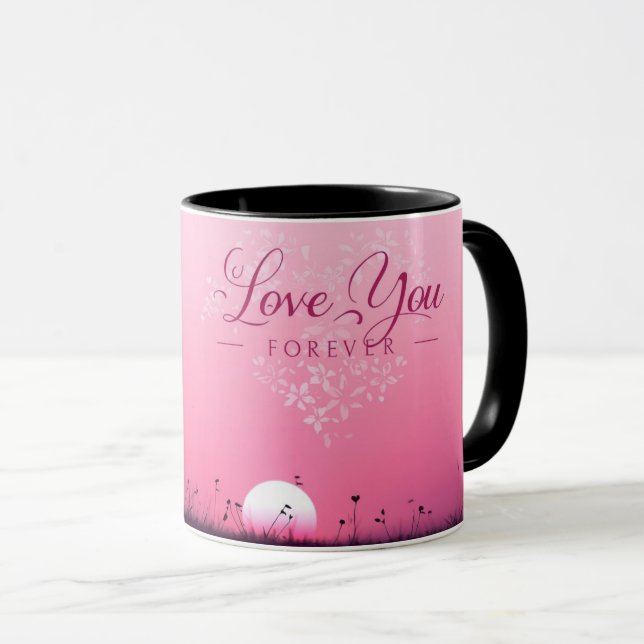 Hochzeits-, Jubiläums-Tasse | Romantisches Valenti Tasse (VorderseiteRechts)
