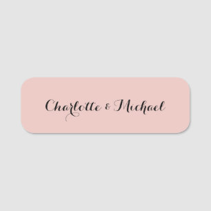 Hochzeits-Kalligrafie Elegante Rose Gold Schlichte Namensschild