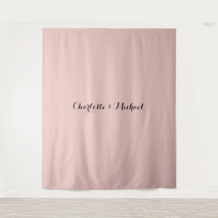 Hochzeits-Kalligrafie Elegante Rose Gold Schlichte Wandteppich