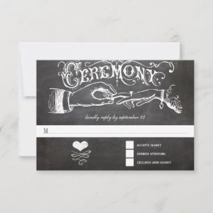 Hochzeits-Kreidetafel-Antwortkarte RSVP Karte