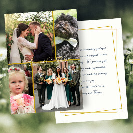 Hochzeits-Liebe und Dank Foto-Collage-Nachricht Dankeskarte