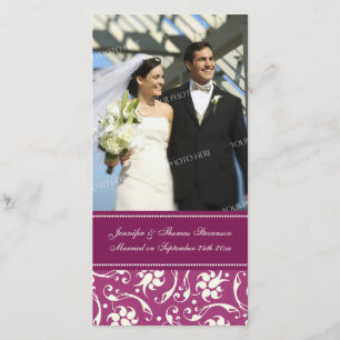 Hochzeits-Mitteilungs-Foto-Karten-Creme und Rosa Ankündigung