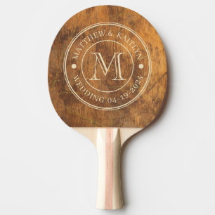 Hochzeits-Monogramm Schneidbrett Tischtennis Schläger