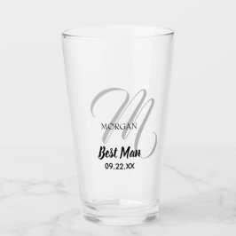 Hochzeits-Monogramm-Typografie-Trauzeuge Glas