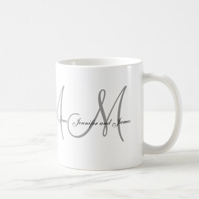 Hochzeits-Monogramm u. Kaffeetasse (Rechts)