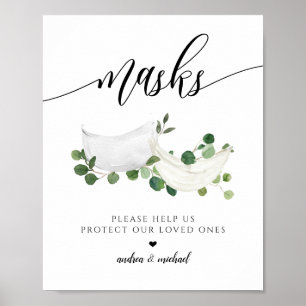 Hochzeits- Mund-Nasen-Schutzmasken Social Distanci Poster