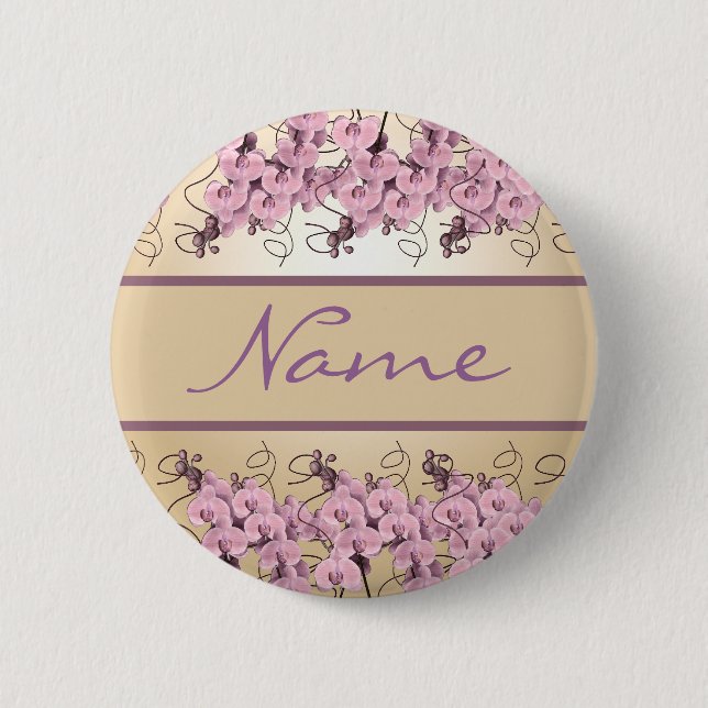 Hochzeits-Namensschilder - kundengerechte rosa Button (Vorderseite)