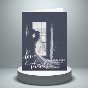 Hochzeits-Notizkarte LOVE & THANKS mit Foto   SCRI Dankeskarte
