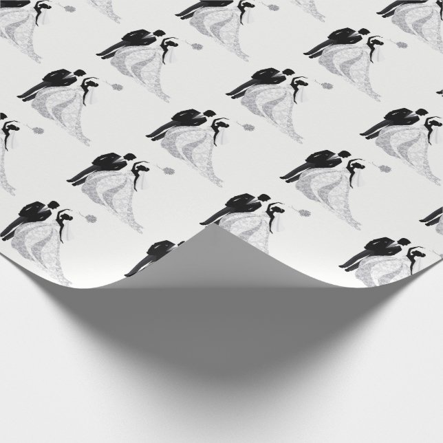 Hochzeits-Packpapier Geschenkpapier (Ecke)