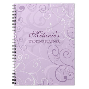 Hochzeits-Planer-Lavendel-Wirbels-Notizbuch Notizblock