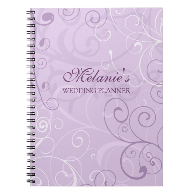 Hochzeits-Planer-Lavendel-Wirbels-Notizbuch Notizblock (Vorderseite)