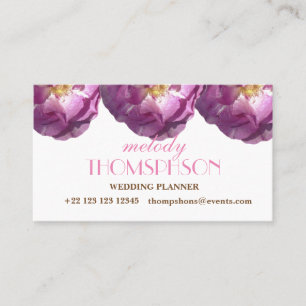 Hochzeits-Planer, rosa Rosen-elegante Visitenkarte