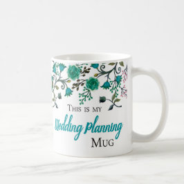 Hochzeits-Planungs-Tasse, grün-blauer Ton Kaffeetasse