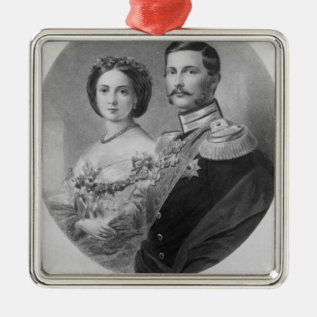 Hochzeits-Porträt ihrer königlichen Hoheiten Silbernes Ornament (Vorne)