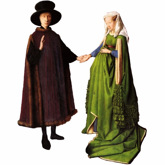 Hochzeits-Porträt-Skulptur Jan van Eycks Arnolfini Freistehende Fotoskulptur (Vorne)