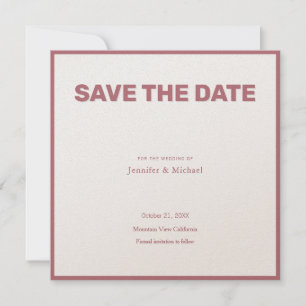 Hochzeits-Profi Minimalistisch Rosen-Gold-Farbe Save The Date