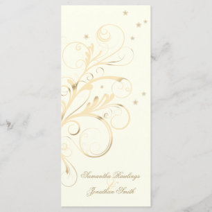 Hochzeits-Programm-Elfenbein-Goldeleganter mit Programm