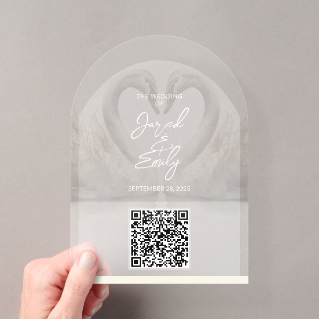 Hochzeits-QR-Code-Acryleinladung Acryleinladungen (Insitu (Handheld))