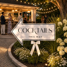 Hochzeits-Richtungsanzeige-Gartenschild Cocktails