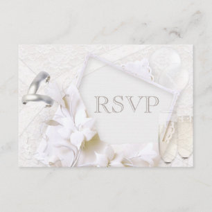 Hochzeits-Ringe u. Champagne-Gläser UAWG RSVP Karte
