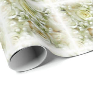 Hochzeits-Rosen-Blumenstrauß-Verpackungs-Papier Geschenkpapier