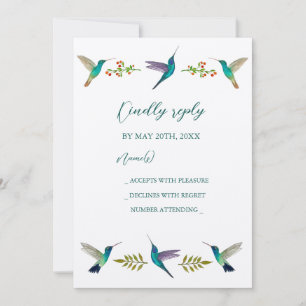 Hochzeits-RSVP-Einladung für Kolibris Einladung