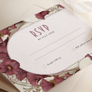 Hochzeits-RSVP-Einlage Calla-Lilie Art Nouveau Muc Einladung