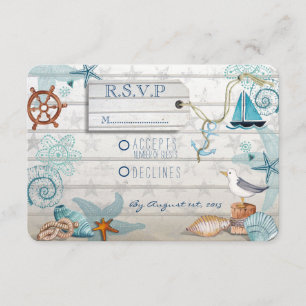 Hochzeits-RSVP im maritimen Stil RSVP Karte