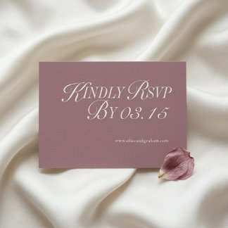 Hochzeits-RSVP-Karte | Burgunder-Mauve-Regency RSVP Karte