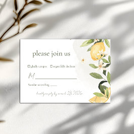 Hochzeits-RSVP-Karte 'Lemon Kissed' RSVP Karte
