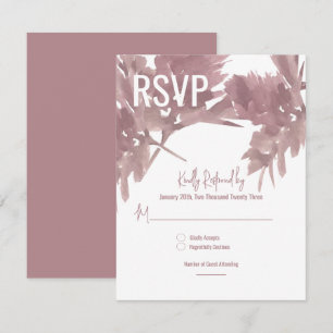 Hochzeits-RSVP-Karte mit Wasserfarben-Blatt im Her Einladung