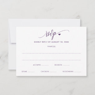 Hochzeits-RSVP-Karte Modern Lustig Pflaume / Lila RSVP Karte