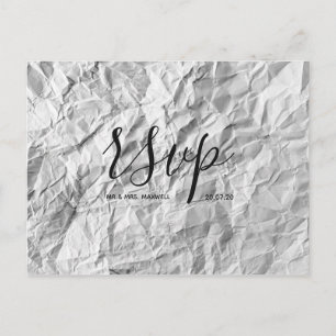 Hochzeits-RSVP-Karte   Postkarte aus Papier mit Sc