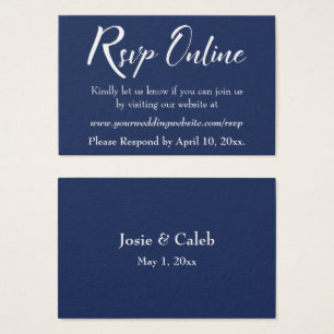 Hochzeits-RSVP Online Einlage Weiß Script & Navy,