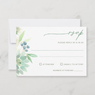 Hochzeits-RSVP-Sukkulente Kaktus Aquarell RSVP Karte