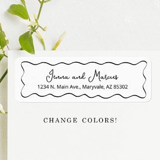 Hochzeits-Rücksende-Adressetikett - Gebogene Umran