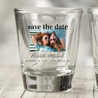 Hochzeits-Save-the-Date-Foto benutzerdefiniertes S Schnapsglas