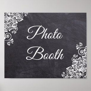 Hochzeits-Schild-Fotoautomaten-Tafel-Look Poster
