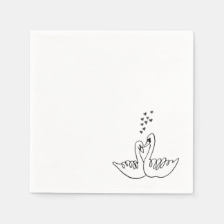 Hochzeits-Schwan-Cocktailserviette Serviette