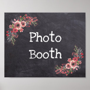 Hochzeits-Sign Photo Booth Schiefertafel-Look Poster