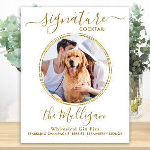 Hochzeits-Signature-Cocktail Gold mit individuelle Poster