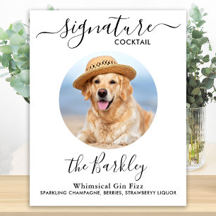 Hochzeits-Signature-Cocktail mit individuellem Fot Poster