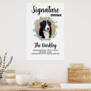 Hochzeits-Signature-Drink-Hundefoto Poster