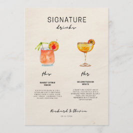 Hochzeits-Signature-Drinks – Seine und ihre Cockta Menükarte