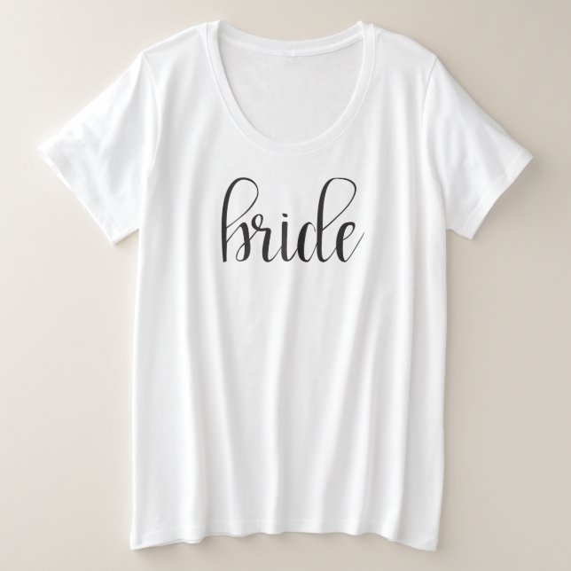 Hochzeits-T-Shirt des Braut-Shirt-| Bachelorette Große Größe T-Shirt (Design vorne)