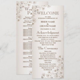 Hochzeits-Tan-Blumen-Herz-Muster Beige Elegant Programm