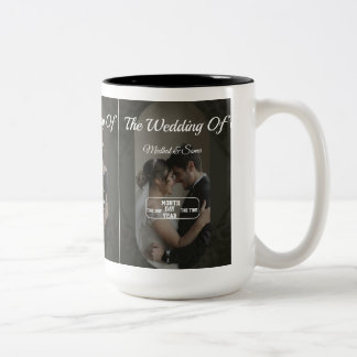 Hochzeits-Tasse für Braut und Bräutigam | Romantis Zweifarbige Tasse
